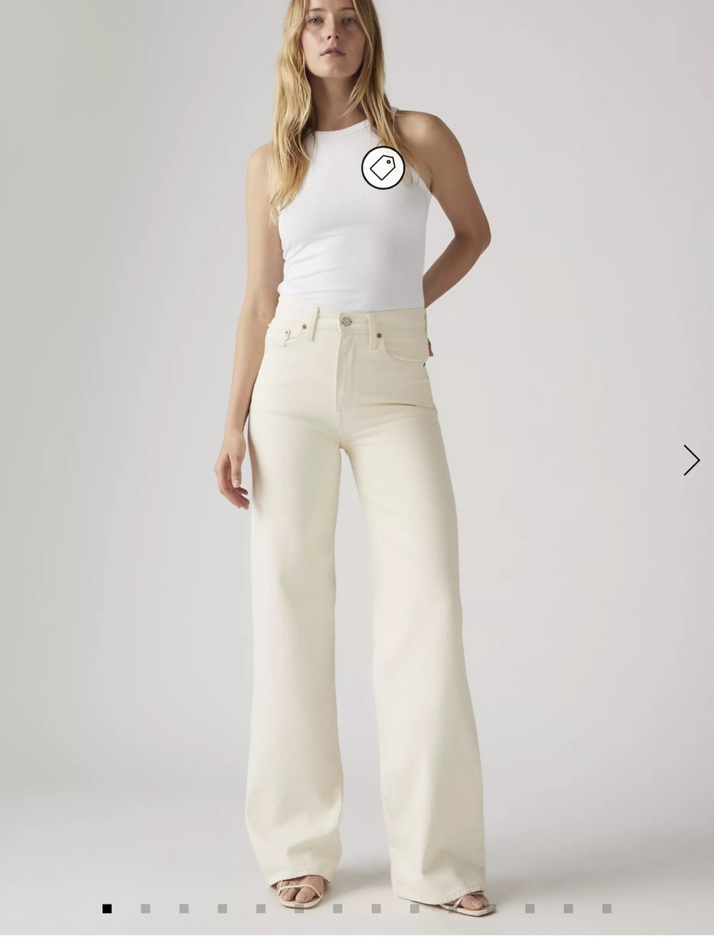 Brand new with tags - Woman Ribcage Wide-leg White Jeans